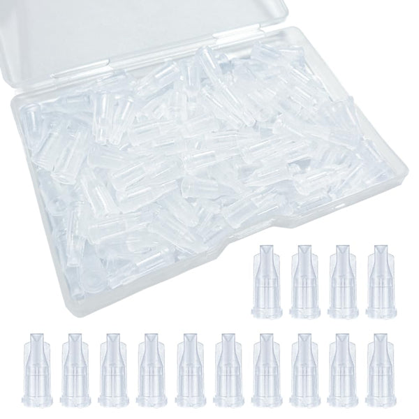 100 Pack Luer Lock Syringe Caps for Luer Slip Lock Tip, Leak-Free Dispensing, Transparent