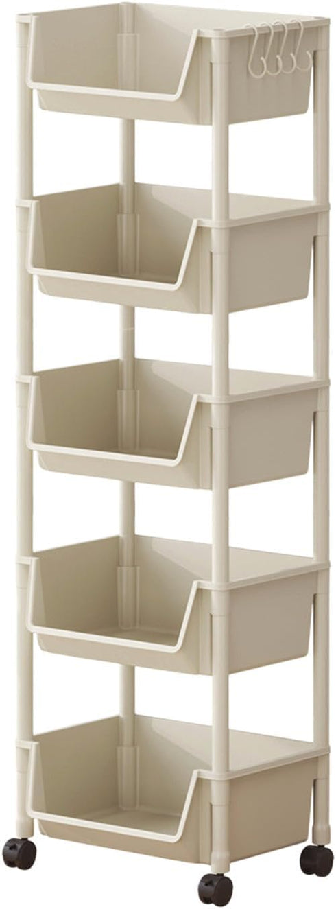 Rolling Carts with Wheels, Rolling Storage Cart with Handle and Lockable Wheels,