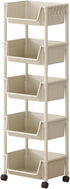 Rolling Carts with Wheels, Rolling Storage Cart with Handle and Lockable Wheels,