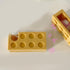 Cute Building Block Shape Tape Dispenser 10.7 x 5.2 x 4cm Plastic Stackable Label Roll Holder for School Office (Yellow)
