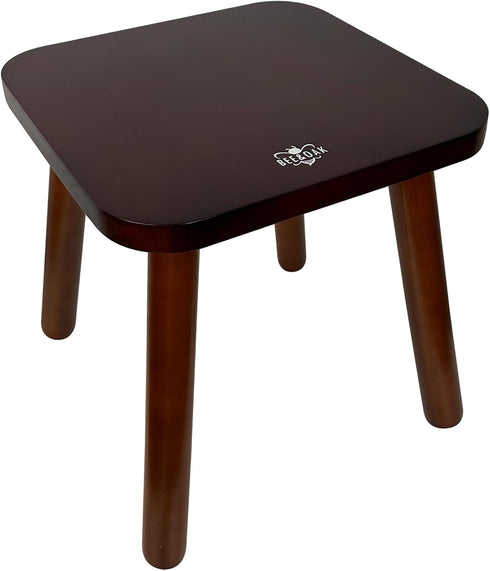 BEE&OAK 11 Inch Wooden Step Stools for Adults, Solid Rubber Wood Non-Slip Step