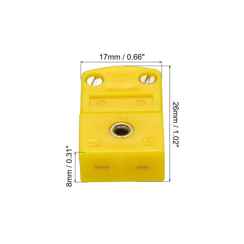 MECCANIXITY K Type Thermocouple Wire Connectors Female Plug Adapter High Temperature 120°C (15pcs)