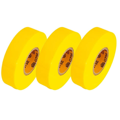 GTSE Yellow Electrical Tape, 3-Pack – Waterproof, Industrial Grade Vinyl, 3/4 in x 66ft, Strong Self-Adhesive