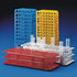 Globe Scientific 456404 Polypropylene Microcentrifuge Tube Rack, 12/13mm Tube, Blue, 90-Place