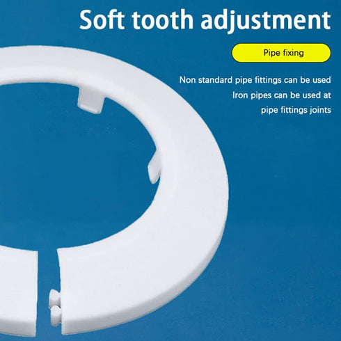 1.97" Outer Diameter Flange Water Pipe Cover, White PP Plastic Escutcheon Collar for Wall Pipe Decoration