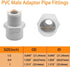 PVC Fittings Male Adapter, 2 Way 1/2 Inch 12 Pack, Socket x Male Pipe Thread for 1/2 Inch Sch40 PVC Pipe