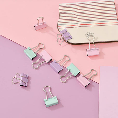 Push Pin Clips, Office Decor, Purple Office Supplies for Women, Paper Clips Push Set, Mini Binder Organizer