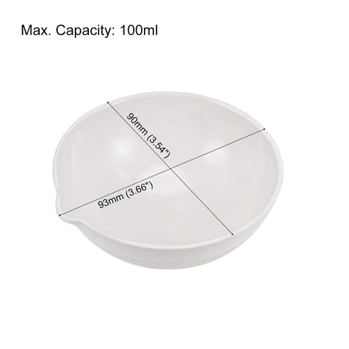 uxcell Evaporating Dish High-Temperature Resist Porcelain 100ml Round Form with Spout for Lab Supply Heating Liquid Scientific Teaching Experiments