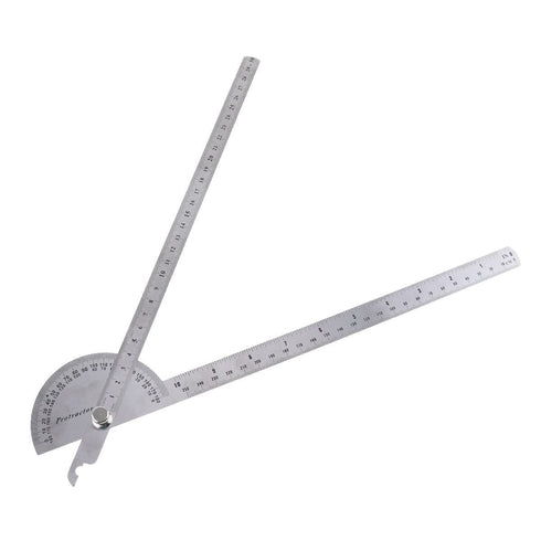 Angle Protractor Angle Finder Ruler, 0-180 Degrees Stainless Steel Adjustable Screw Woodworking Measure Tool