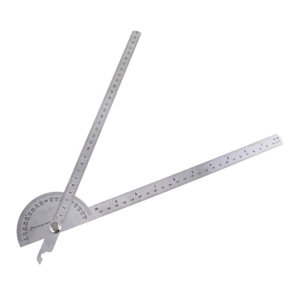 Angle Protractor Angle Finder Ruler, 0-180 Degrees Stainless Steel Adjustable Screw Woodworking Measure Tool