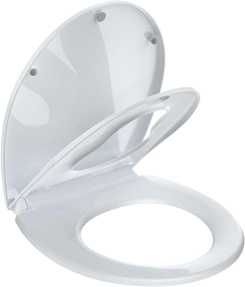 EcoExplorer Toilet Seat Cover,PP Round Toilet Seat With Toddler Seat Dual-Flip Soft-Close Lid