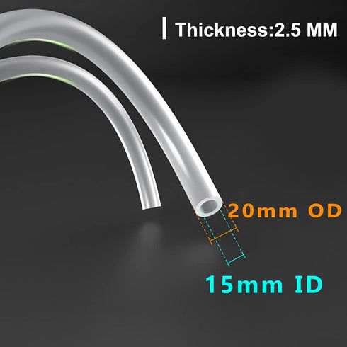 Feelers High-Strength Silicone Tubing, 15mm ID x 20mm OD, High Temp Food Grade for Home Brewing, 3.3ft