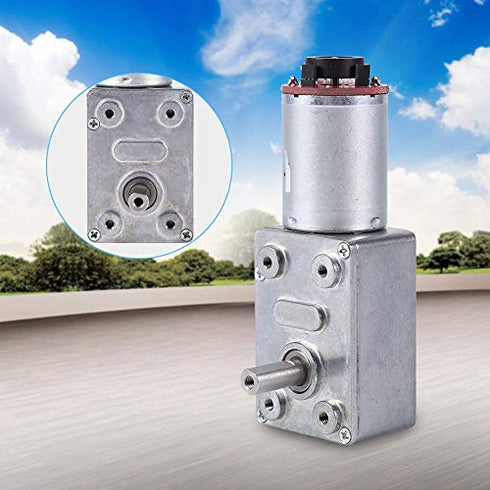 Worm Gear Motor DC 12V High Torque Gear Reduction Motor with Encoder, Strong Self Locking Electric Motor (30RPM)