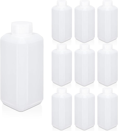 Plastic Container Lab Chemical Reagent Bottles, 250ml Liquid Solid Storage Bottles with Cap, 10PACK