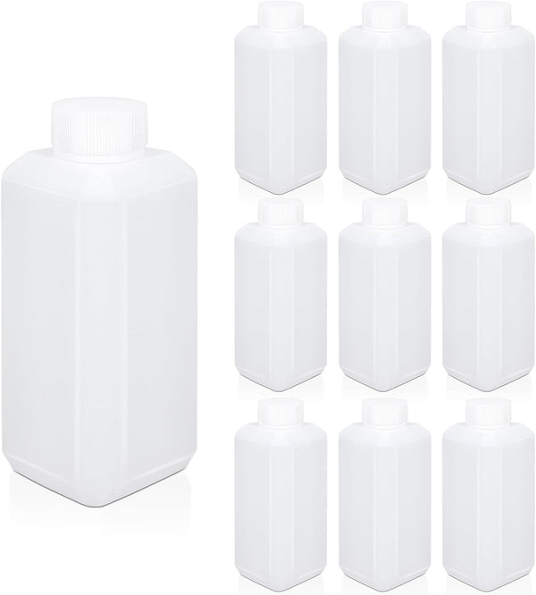 Plastic Container Lab Chemical Reagent Bottles, 250ml Liquid Solid Storage Bottles with Cap, 10PACK