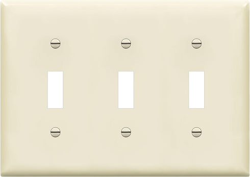 ENERLITES Triple Toggle Light Switch Wall Plate, Gloss Finish, Standard Size 3-Gang, Unbreakable Polycarbonate