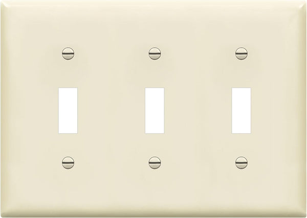ENERLITES Triple Toggle Light Switch Wall Plate, Gloss Finish, Standard Size 3-Gang, Unbreakable Polycarbonate
