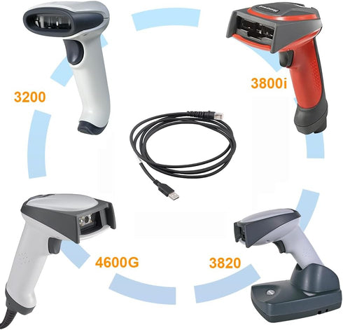 VOTTAN RJ45 3800G 3820 3200 3900i 4600Q 4800P 6300dpm (2M 6FT Barcode Scanner Accessories to USB Cable Compatible