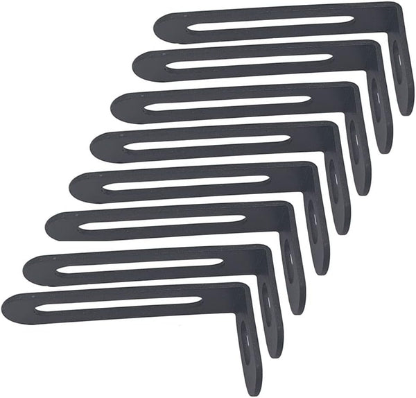 Carrittons 8 Pcs Black Slotted L Bracket, Corner Braces Steel L Bracket
