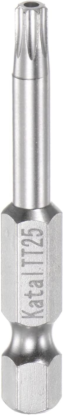 TT25 Star 7 Point Screwdriver Bit, 1/4" Hex Shank 2" Length Magnetic Security Torx Power Tool