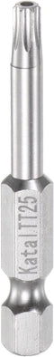TT25 Star 7 Point Screwdriver Bit, 1/4" Hex Shank 2" Length Magnetic Security Torx Power Tool