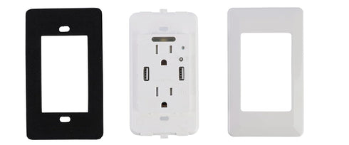 EG-U205 High Speed Dual USB Charger, 4.2A with 15A Tamper Resistant Wall Receptacle, 2 Outlets, White