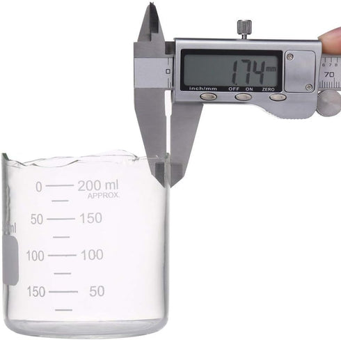 Glass Measuring Low Form Beaker Set, Graduated Beaker Set (50ml + 100ml + 250ml + 400ml + 600ml)