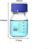 100ml Graduated Glass Round Media Storage Bottle with Blue GL45 Screw Cap, Wide Mouth Lab Reagent Bottle