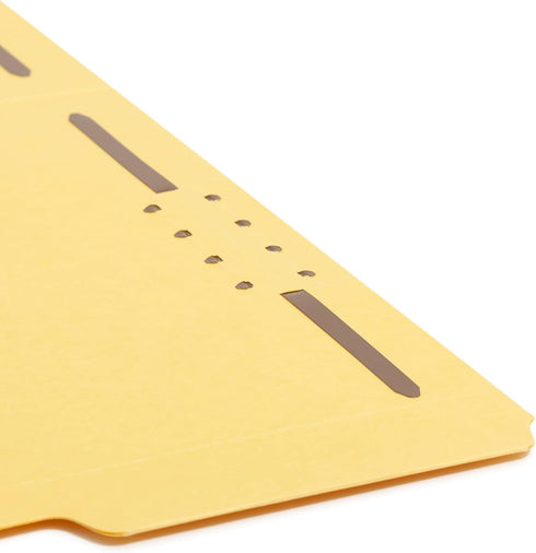 Smead 100% Recycled Fastener File Folder, Letter Size, Yellow, 50 per Box (12941)