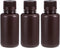 uxcell 250ml/8.5oz Plastic Lab Chemical Reagent Bottle, Small Mouth Liquid Storage Container, Brown, 3pcs