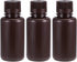 uxcell 250ml/8.5oz Plastic Lab Chemical Reagent Bottle, Small Mouth Liquid Storage Container, Brown, 3pcs