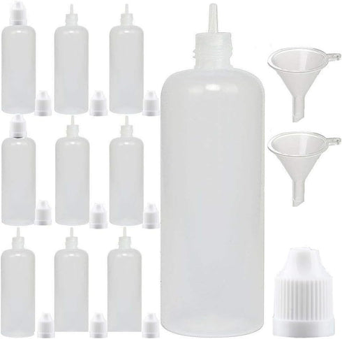 NANSHINE LDPE Plastic Dropper Bottles - Empty Squeeze Liquid Eye Dripper Containers with Child Resistant Cap (100ML x10)