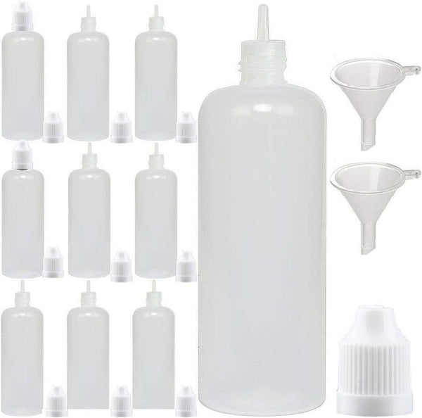 NANSHINE LDPE Plastic Dropper Bottles - Empty Squeeze Liquid Eye Dripper Containers with Child Resistant Cap (100ML x10)