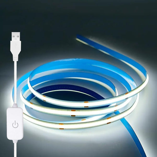 ZSLAIFU A 5V USB LED Light Strip, COB LED Strip Lights, White