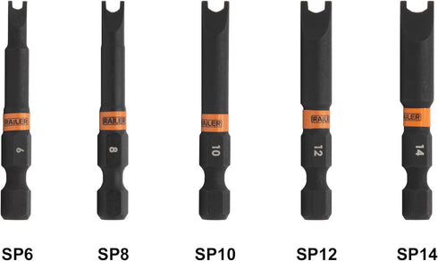 Spanner Screwdriver Bit Set - Railer 5PC S2 Steel 2" Spanner Snake Eyes Impact Driver Bit Set With A Tool Storage Bit Holder & Carabiner by Railer