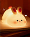 Big Face Rabbit Silicone Night Light, Squishy Bunny Lamp with Touch Control,