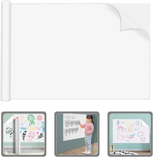 Vaguelly Self Adhesive White Board, Dry Erase Board Sticker for Wall, Small Erasable Board, Self Adhesive Board Pp