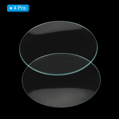 PATIKIL 4Pack 90mm/3.5" Diameter Watch Glass High Transparent Smooth Edges for Beakers & Flasks