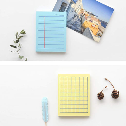 Monolike Memopad Boldline Color Design SET, 4 Packs, 100 Sheets Per Pad, Total 400 Sheets