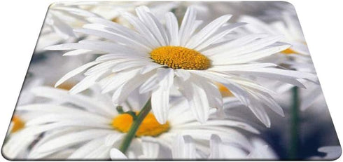 Daisy Gaming Mousepad | White Pure Daisy Flower Mouse Pad for Computer Desk Laptop Office 9.5 X 7.9 Inch