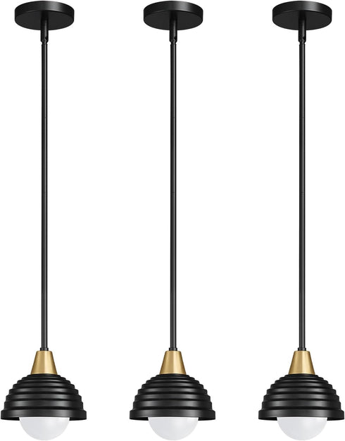 Industrial Kitchen Pendant Light Fixtures: 3 Pack 6 Inch Metal Modern Chandelier