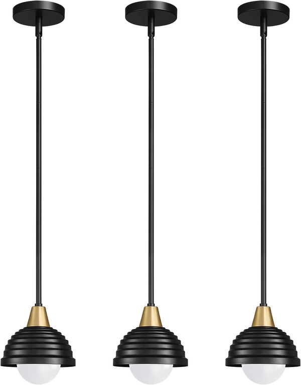 Industrial Kitchen Pendant Light Fixtures: 3 Pack 6 Inch Metal Modern Chandelier