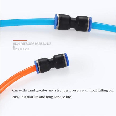 14mm Quick Fitting, 10Pcs 35/64” OD Push to Connect Pipe Tube Straight Pneumatic Air Line Connector