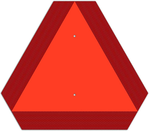 T&R Metal Safety Triangle Sign for Slow Moving Vehicles - 14 x 16 Inches, Reflective, UV Protected, Waterproof, Fade