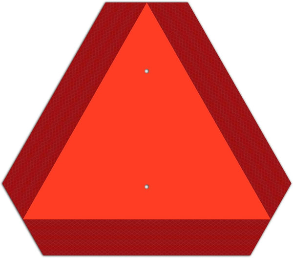 T&R Metal Safety Triangle Sign for Slow Moving Vehicles - 14 x 16 Inches, Reflective, UV Protected, Waterproof, Fade
