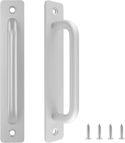 2 Pack Aluminium Alloy Closet Door Handles with Plate, 7.1 Inch /180 mm Sliding Door Pull Handle
