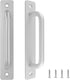 2 Pack Aluminium Alloy Closet Door Handles with Plate, 7.1 Inch /180 mm Sliding Door Pull Handle
