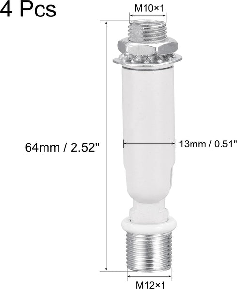 M10 M12 Pack 4 MECCANIXITY Sloped Ceiling Adapter Swivel Thread, for Chandelier Ceiling Pendant Light, White