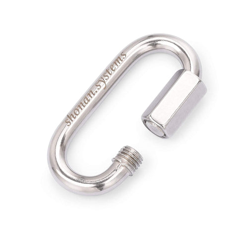 SHONAN 2.3 Inch Stainless Steel Chain Quick Links, 5 Pack Locking Carabiners and Chain Hooks, 650 Lbs Capacity
