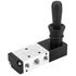 Pneumatic Manual Control Valve 5 Port 3 Position Hand Lever Valve 0~0.8Mpa Pneumatic Air Hand Lever Operated Valve Solenoid Valve, (Inlet PT1/4) (Exhaust G1/8)(4H230-08)